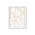 Picture of White Leaves on Beige _GroupedProduct_Rectangle_Portrait_Framed_Matted_