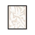 Picture of White Leaves on Beige _GroupedProduct_Rectangle_Portrait_Framed_Matted_