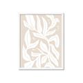 Picture of White Leaves on Beige _GroupedProduct_Rectangle_Portrait_Framed_Matted_