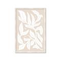 Picture of White Leaves on Beige _GroupedProduct_Rectangle_Portrait_Framed_Matted_