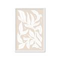 Picture of White Leaves on Beige _GroupedProduct_Rectangle_Portrait_Framed_Matted_