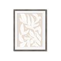 Picture of White Leaves on Beige _GroupedProduct_Rectangle_Portrait_Framed_Matted_