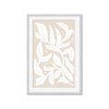 Picture of White Leaves on Beige _GroupedProduct_Rectangle_Portrait_Framed_Matted_