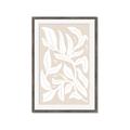 Picture of White Leaves on Beige _GroupedProduct_Rectangle_Portrait_Framed_Matted_