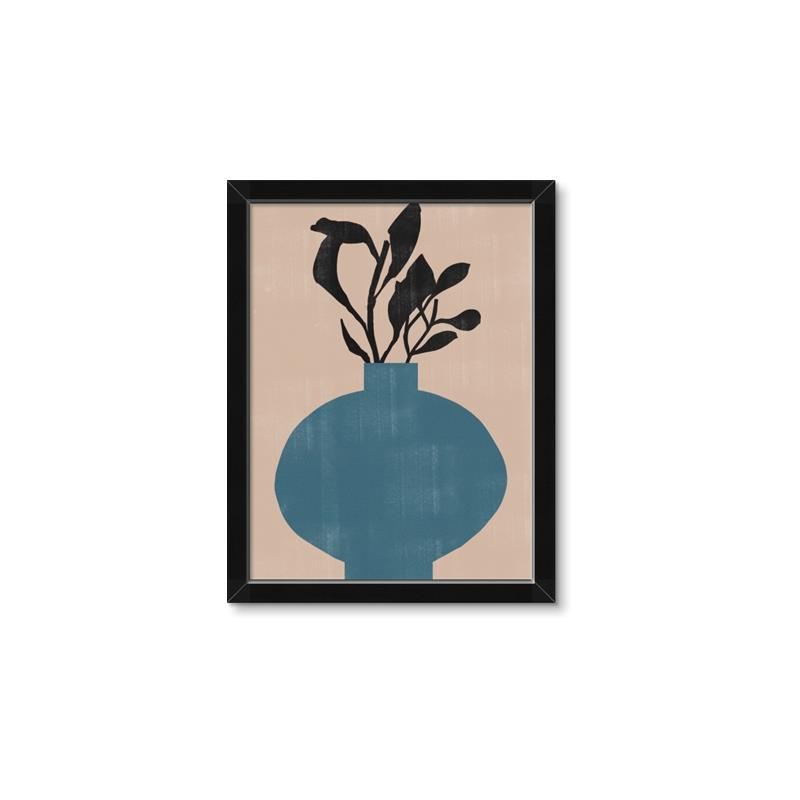 Picture of Lonely Plant on Blue Vase _GroupedProduct_Rectangle_Portrait_Framed_Matted_