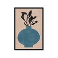 Picture of Lonely Plant on Blue Vase _GroupedProduct_Rectangle_Portrait_Framed_Matted_
