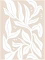 Picture of White Leaves on Beige _GroupedProduct_Rectangle_Portrait_Unframed_Print_Only_