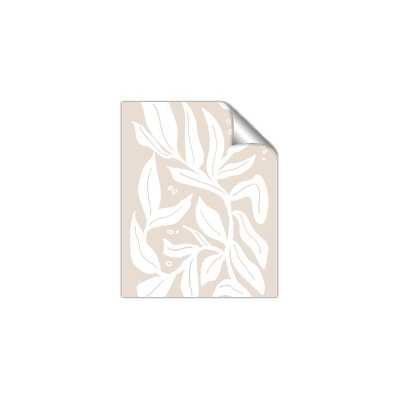 Picture of White Leaves on Beige _GroupedProduct_Rectangle_Portrait_Unframed_Print_Only_