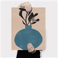 Picture of Lonely Plant on Blue Vase _GroupedProduct_Rectangle_Portrait_Canvas_