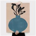 Picture of Lonely Plant on Blue Vase _GroupedProduct_Rectangle_Portrait_Canvas_