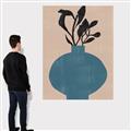 Picture of Lonely Plant on Blue Vase _GroupedProduct_Rectangle_Portrait_Canvas_