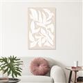 Picture of White Leaves on Beige _GroupedProduct_Rectangle_Portrait_Canvas_