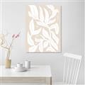Picture of White Leaves on Beige _GroupedProduct_Rectangle_Portrait_Canvas_