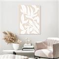 Picture of White Leaves on Beige _GroupedProduct_Rectangle_Portrait_Canvas_
