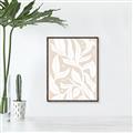 Picture of White Leaves on Beige _GroupedProduct_Rectangle_Portrait_Canvas_Framed_