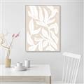 Picture of White Leaves on Beige _GroupedProduct_Rectangle_Portrait_Canvas_Framed_
