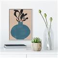 Picture of Lonely Plant on Blue Vase _GroupedProduct_Rectangle_Portrait_Canvas_Framed_