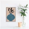 Picture of Lonely Plant on Blue Vase _GroupedProduct_Rectangle_Portrait_Canvas_Framed_