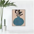 Picture of Lonely Plant on Blue Vase _GroupedProduct_Rectangle_Portrait_Canvas_Framed_
