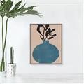 Picture of Lonely Plant on Blue Vase _GroupedProduct_Rectangle_Portrait_Canvas_Framed_
