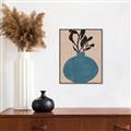 Picture of Lonely Plant on Blue Vase _GroupedProduct_Rectangle_Portrait_Canvas_Framed_