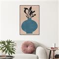 Picture of Lonely Plant on Blue Vase _GroupedProduct_Rectangle_Portrait_Canvas_Framed_