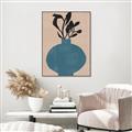 Picture of Lonely Plant on Blue Vase _GroupedProduct_Rectangle_Portrait_Canvas_Framed_