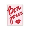 Picture of Red Bonjour Lip _GroupedProduct_Rectangle_Portrait_Canvas_Framed_
