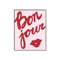 Picture of Red Bonjour Lip _GroupedProduct_Rectangle_Portrait_Canvas_Framed_