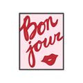 Picture of Red Bonjour Lip _GroupedProduct_Rectangle_Portrait_Canvas_Framed_