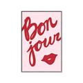 Picture of Red Bonjour Lip _GroupedProduct_Rectangle_Portrait_Canvas_Framed_