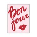 Picture of Red Bonjour Lip _GroupedProduct_Rectangle_Portrait_Canvas_Framed_
