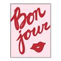 Picture of Red Bonjour Lip _GroupedProduct_Rectangle_Portrait_Canvas_Framed_