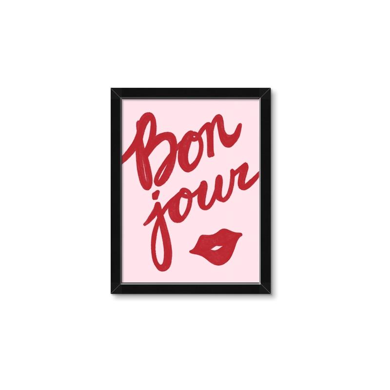 Picture of Red Bonjour Lip _GroupedProduct_Rectangle_Portrait_Framed_Matted_