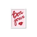 Picture of Red Bonjour Lip _GroupedProduct_Rectangle_Portrait_Framed_Matted_