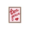 Picture of Red Bonjour Lip _GroupedProduct_Rectangle_Portrait_Framed_Matted_