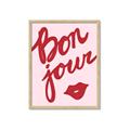 Picture of Red Bonjour Lip _GroupedProduct_Rectangle_Portrait_Framed_Matted_