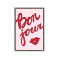 Picture of Red Bonjour Lip _GroupedProduct_Rectangle_Portrait_Framed_Matted_