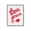 Picture of Red Bonjour Lip _GroupedProduct_Rectangle_Portrait_Framed_Matted_