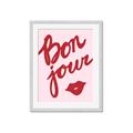 Picture of Red Bonjour Lip _GroupedProduct_Rectangle_Portrait_Framed_Matted_