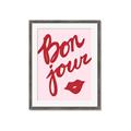 Picture of Red Bonjour Lip _GroupedProduct_Rectangle_Portrait_Framed_Matted_