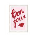 Picture of Red Bonjour Lip _GroupedProduct_Rectangle_Portrait_Framed_Matted_