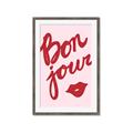 Picture of Red Bonjour Lip _GroupedProduct_Rectangle_Portrait_Framed_Matted_