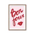 Picture of Red Bonjour Lip _GroupedProduct_Rectangle_Portrait_Framed_Matted_