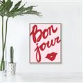 Picture of Red Bonjour Lip _GroupedProduct_Rectangle_Portrait_Canvas_Framed_