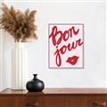 Picture of Red Bonjour Lip _GroupedProduct_Rectangle_Portrait_Canvas_Framed_