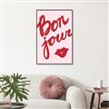 Picture of Red Bonjour Lip _GroupedProduct_Rectangle_Portrait_Canvas_Framed_