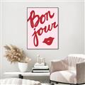 Picture of Red Bonjour Lip _GroupedProduct_Rectangle_Portrait_Canvas_Framed_