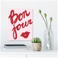 Picture of Red Bonjour Lip _GroupedProduct_Rectangle_Portrait_Unframed_Print_Only_