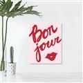 Picture of Red Bonjour Lip _GroupedProduct_Rectangle_Portrait_Unframed_Print_Only_